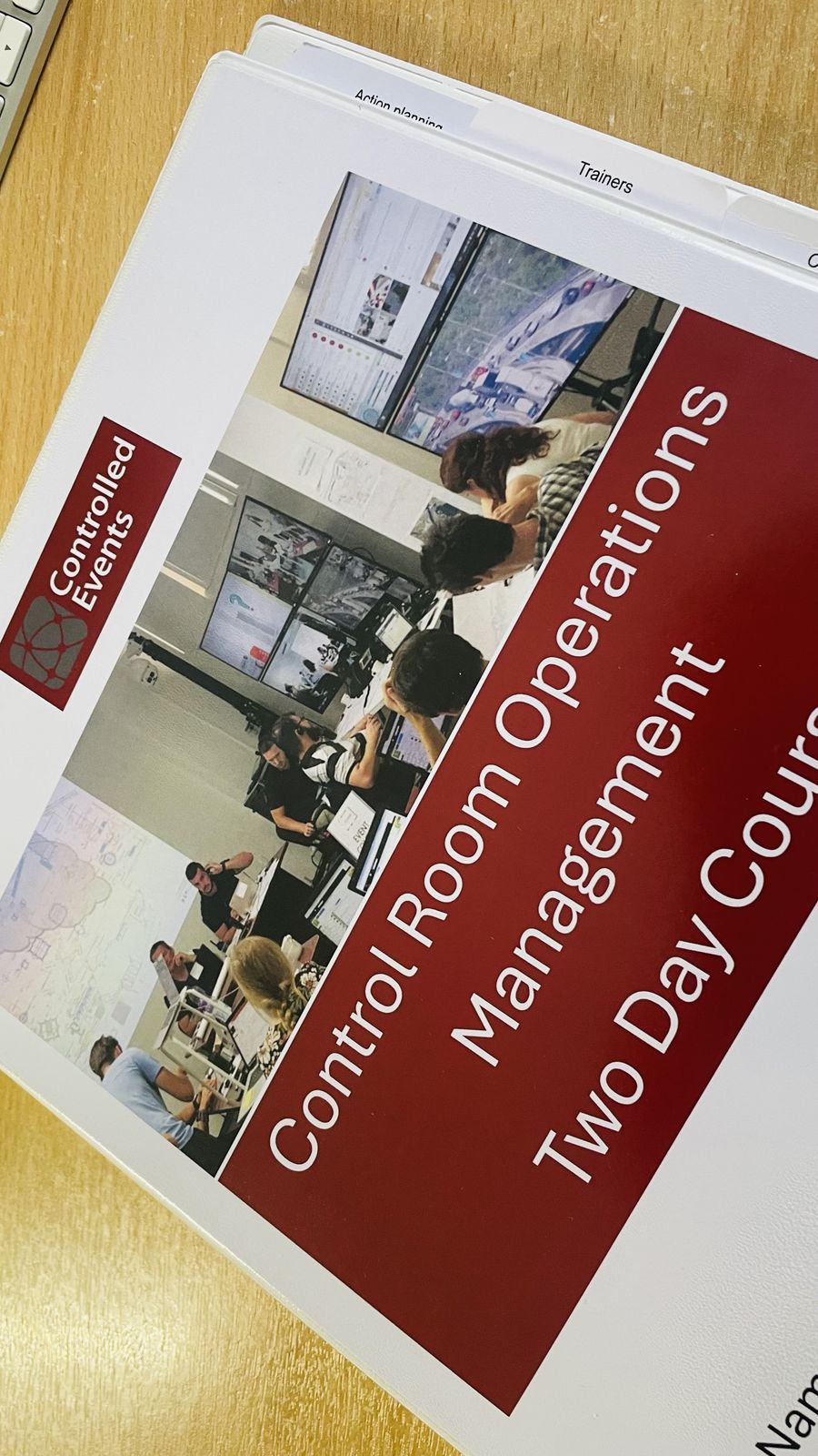 Course folder for the Controlled Events two-day Control Room Operations Management course
